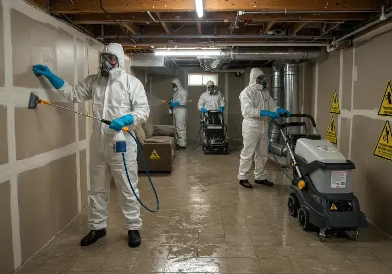 Basement Moisture Removal and Structural Drying process in Buckhorn, CA